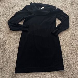 BANANA REPUBLIC | Black Cowl-Neck Sweater Mini Dress | Size M | NWT